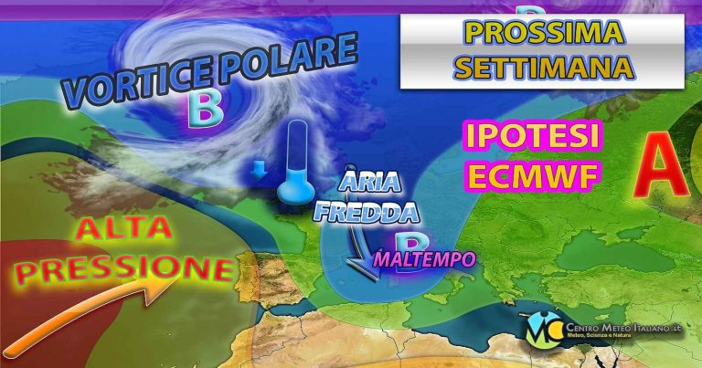 Meteo – Attacco polare in arrivo in Italia nella prossima settimana con piogge, temporali e neve in montagna