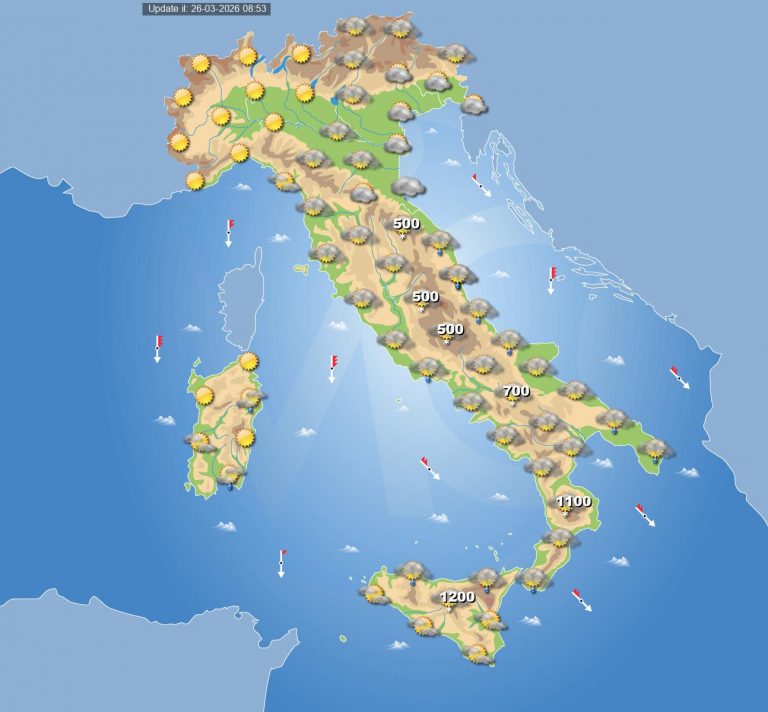 Meteo domani 27 marzo: instabilità al Centro-Sud con piogge e neve anche a bassa quota, ecco i dettagli