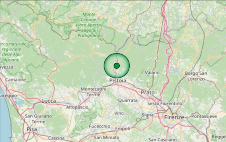 Terremoto oggi in Toscana, 26 marzo, scossa di M 4.1 a Pistoia – Dati Ingv