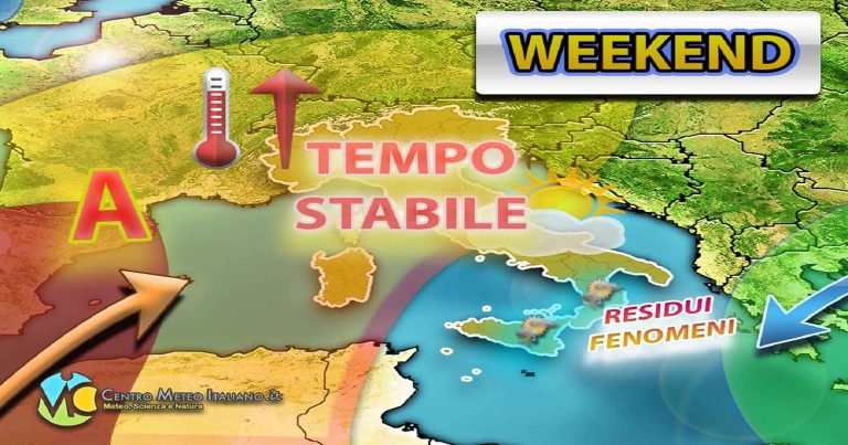 Meteo – Rimonta l’alta pressione, sarà un weekend stabile sull’Italia