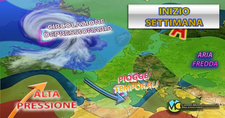 Meteo – Perturbazione in movimento sul Mediterraneo porta maltempo in Italia fino a metà settimana. I dettagli