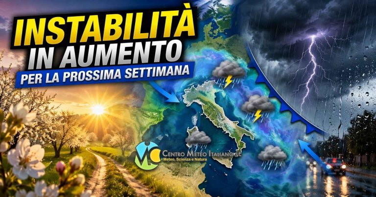 Meteo – Nuova settimana con maltempo diffuso, torna il rischio di temporali in Italia