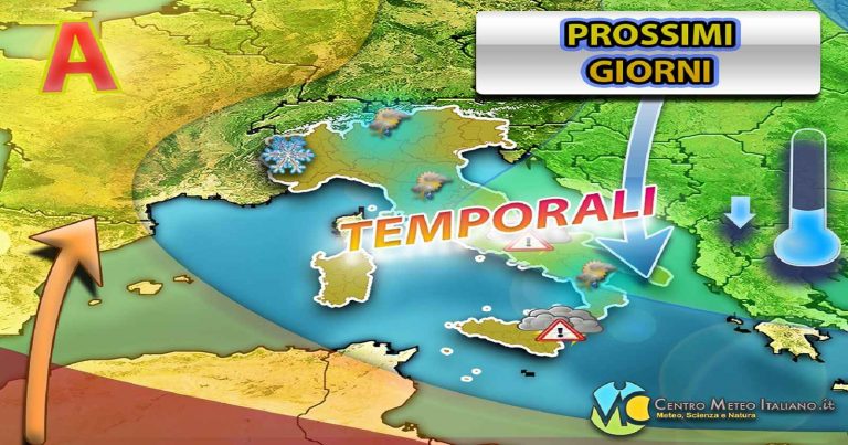 Meteo – Fronte freddo attraversa l’Italia portando instabilità con piogge su alcune regioni e generale calo termico