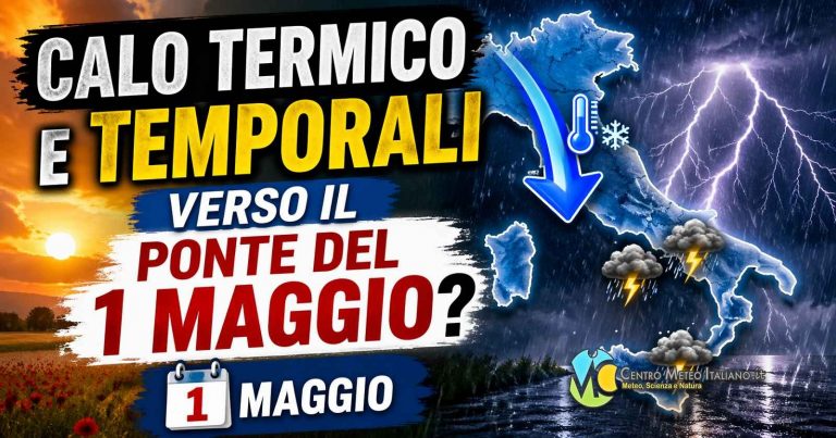 Meteo – Fase di maltempo in arrivo tra fine Aprile e inizio Maggio con clima più fresco: ecco la tendenza