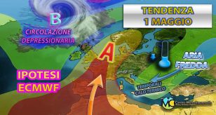 Meteo - Braccio di ferro tra l'Anticiclone e un flusso di correnti da est per il 1° Maggio: la tendenza