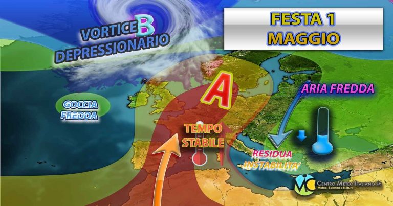 Meteo – Prevalente stabilità per il 1° Maggio, ma attenzione a qualche temporale, ecco i dettagli