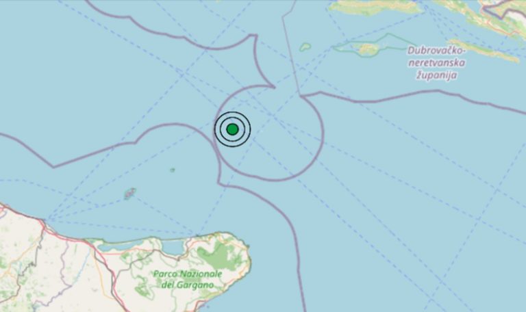 Terremoto oggi in Puglia, 28 aprile, scossa di M 2.7 sulla costa foggiana – Dati Ingv