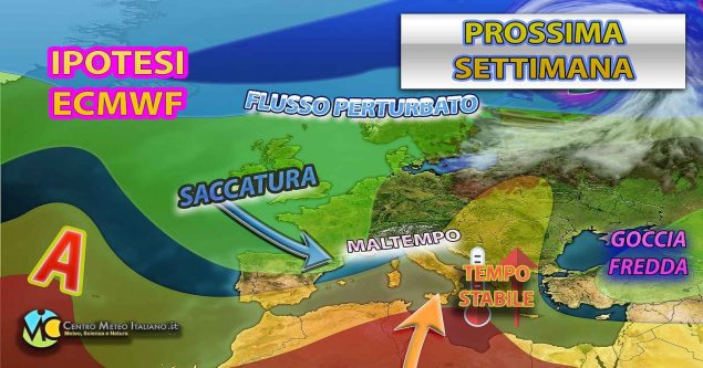 Meteo - Affondo perturbato mette ko l'Anticiclone ad inizio settimana prossima, con forte maltempo: i dettagli