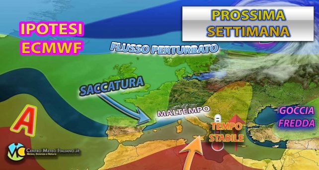 Meteo - Affondo perturbato mette ko l'Anticiclone ad inizio settimana prossima, con forte maltempo: i dettagli