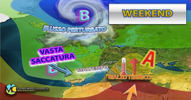 Meteo - Temporanea risalita dell'Anticiclone nel Weekend con nuovo peggioramento nella seconda parte: i dettagli
