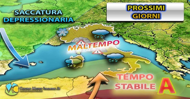 Meteo – Perturbazione atlantica porta maltempo in Italia con piogge e temporali, possibili locali nubifragi