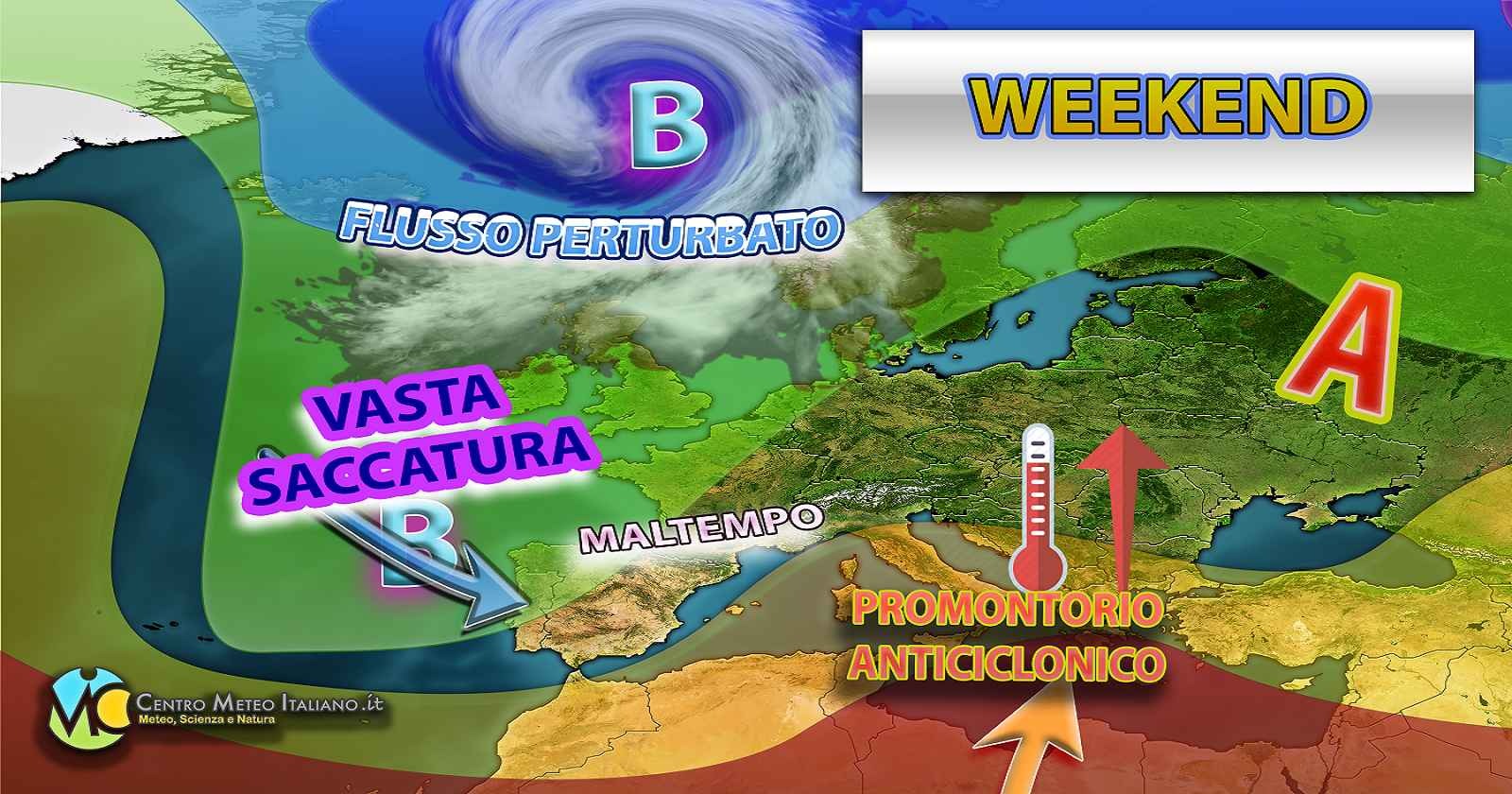 Meteo - Nuovo impulso di maltempo in arrivo nel Weekend, con possibili locali nubifragi: i dettagli
