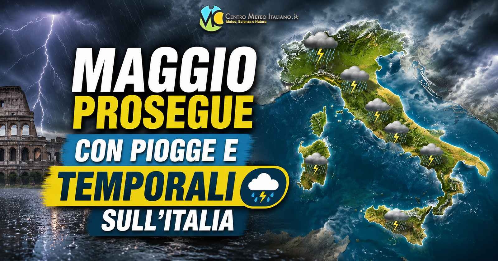 Meteo - Maggio prosegue con maltempo frequente in Italia, con temperature a tratti anche sotto media: la tendenza