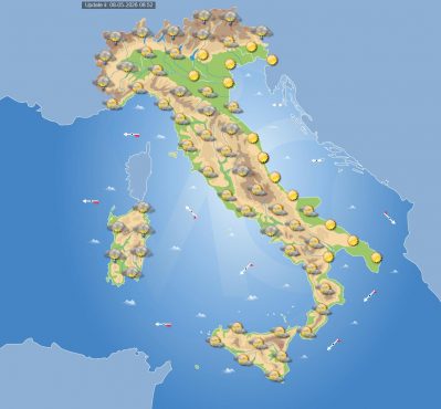 Previsioni meteo in Italia per domani 9 maggio 2026