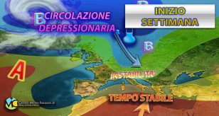 Meteo - Insidia maltempo anche per l'inizio della prossima settimana, con piogge, temporali e possibili grandinate