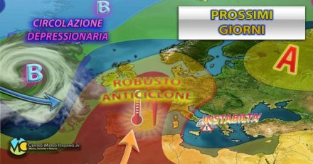 Meteo Italia - si espande l'alta pressione, solo locali temporali