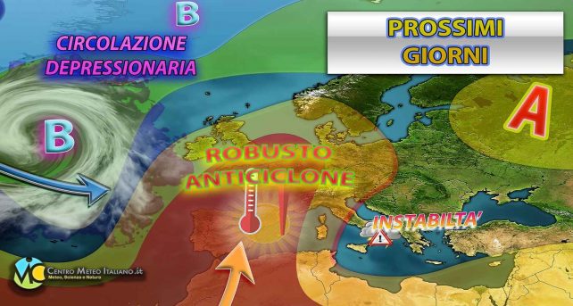 Meteo Italia - si espande l'alta pressione, solo locali temporali