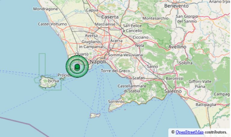 Intensa scossa di terremoto M 4.4 avvertita oggi in Campania, epicentro e dati Ingv