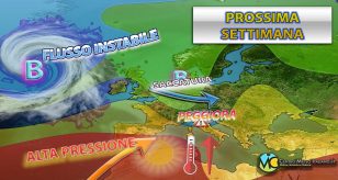 Meteo - Irruzione di maltempo in arrivo nella prossima settimana con rischio di nubifragi e crollo termico: i dettagli