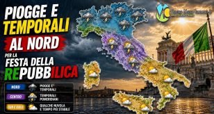 Meteo Italia - piogge e temporali sulla Festa della Repubblica