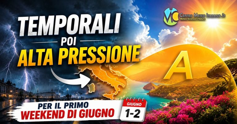 Meteo Italia – nuovo fronte instabile con piogge e temporali anche intensi, migliora dal weekend con rialzo termico