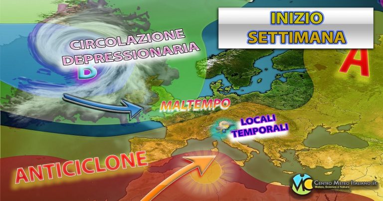 Meteo – Alta pressione ancora prevalente ad inizio settimana prossima, ma attenzione a possibili temporali: i dettagli