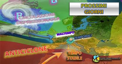 Temporali prima al Nord poi al Centro-Sud