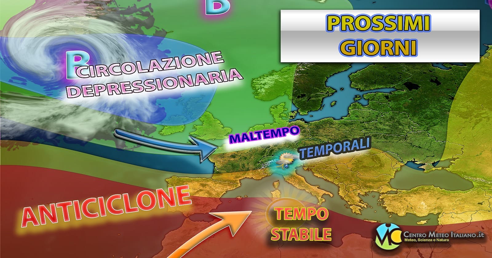Temporali prima al Nord poi al Centro-Sud