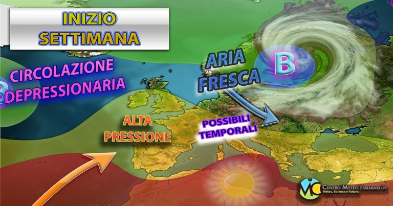 Meteo – Avvio di settimana con ritorno di qualche temporale, ecco dove