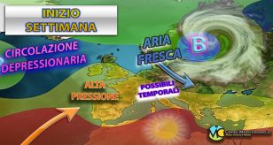 Meteo - Lieve cavo perturbato con crescenti disturbi di maltempo ad inizio settimana prossima: i dettagli