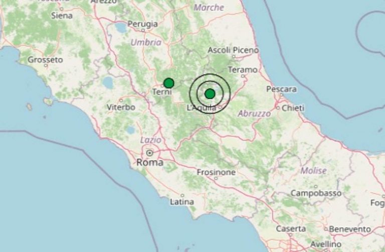 Terremoto oggi in Abruzzo, martedì 16 giugno 2026: scossa in provincia dell’Aquila. Epicentro e dati ufficiali Ingv