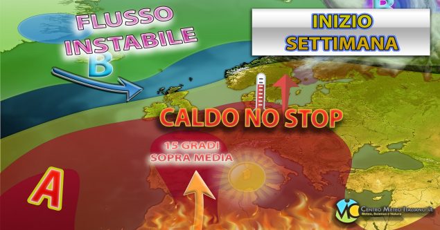 Meteo – Caldo in attenuazione con instabilità in lieve aumento ad inizio settimana, ecco i dettagli