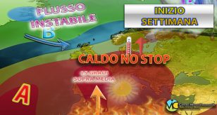 Meteo – Caldo in attenuazione con instabilità in lieve aumento ad inizio settimana, ecco i dettagli