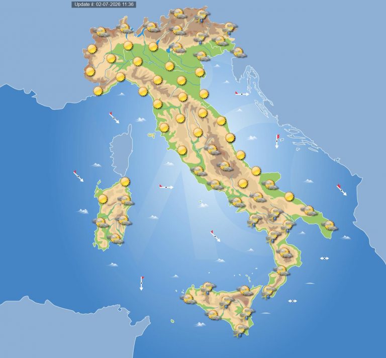 Meteo domani 3 luglio: residua instabilità in Italia con acquazzoni e temporali su alcune regioni, ecco i dettagli