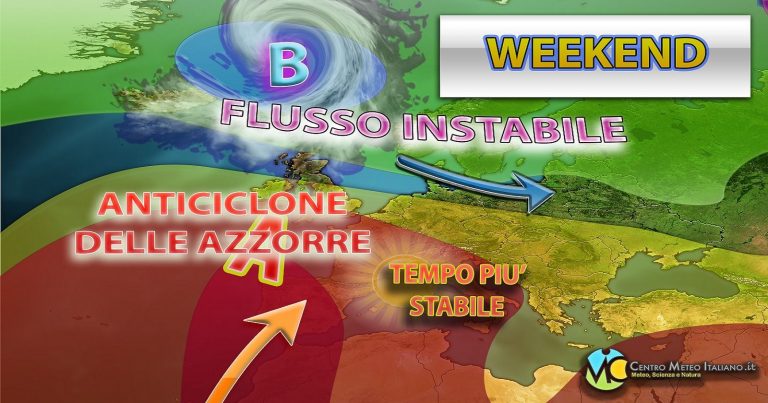 Meteo – Generale miglioramento nel Weekend, con qualche temporale, ma con temperature in nuovo e lieve aumento