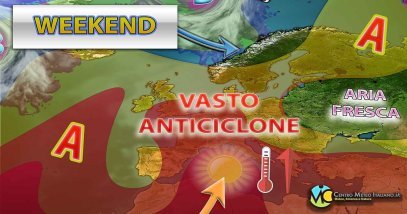 Vasto anticiclone sull'Europa