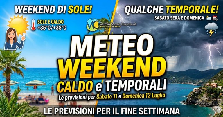 Meteo – Instabilità in aumento in Italia tra oggi e il weekend, attesi rovesci e temporali su molti settori
