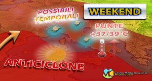 Meteo - Tempo in peggioramento nel Weekend, ma anche caldo in intensificazione con picchi fin sui +37/+39°C. I dettagli