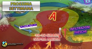 Meteo - Prima parte di settimana prossima con caldo africano e pochi temporali: i dettagli