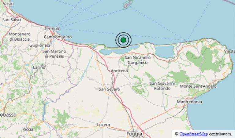 Scossa di terremoto registrata in Puglia oggi, epicentro in provincia di Foggia – Dati Ingv