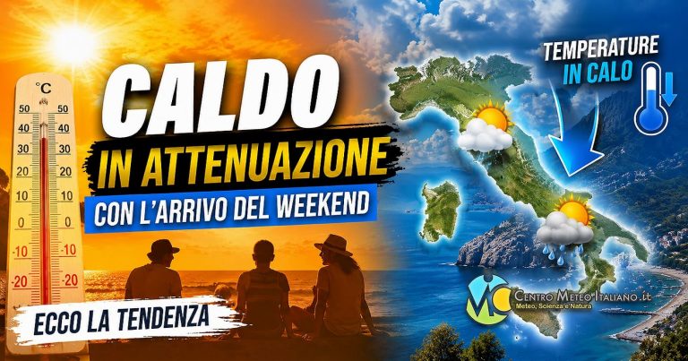 Meteo – Caldo estremo con punte oltre +40°C, poi temporali e calo termico