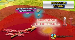 Meteo - Stabilità e caldo rovente con temperature oltre +40°C nei prossimi giorni, ma con qualche temporale: ecco dove