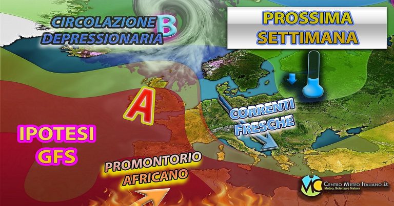 Meteo – Calo delle temperature e maltempo, atteso un peggioramento per la prossima settimana