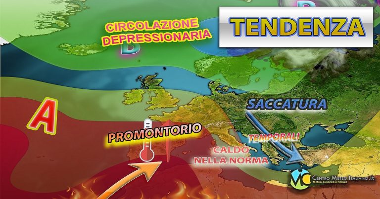Meteo – Affondo perturbato lambirà l’Italia, in arrivo temporali anche intensi con crollo delle temperature