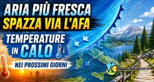 Rinfrescata in arrivo nei prossimi giorni sull'Italia