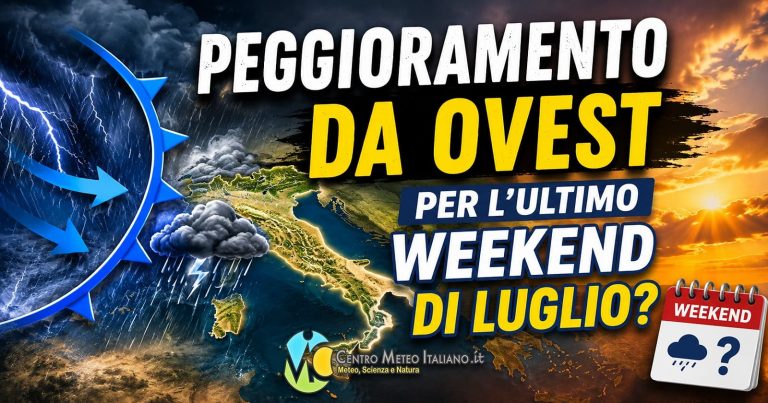 Meteo – Possibile perturbazione atlantica sul Mediterraneo nel weekend, maltempo anche intenso su parte dell’Italia