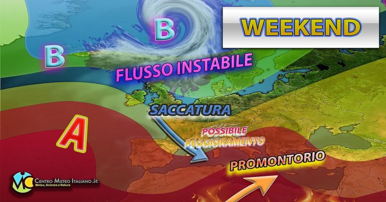Meteo – Nuova irruzione di maltempo in arrivo in Italia nel Weekend, con temperature in media: i dettagli