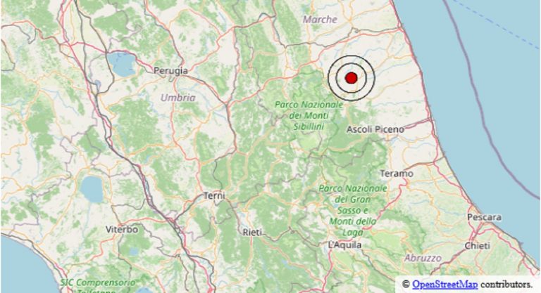 Scossa di terremoto avvertita nelle Marche oggi, epicentro in provincia di Macerata – Dati Ingv