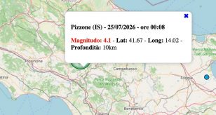 terremoto oggi molise sabato 25 luglio 2026