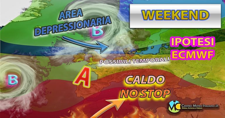 Meteo – Possibile lieve cedimento dell’alta pressione entro il weekend con più temporali e lieve calo termico al Nord